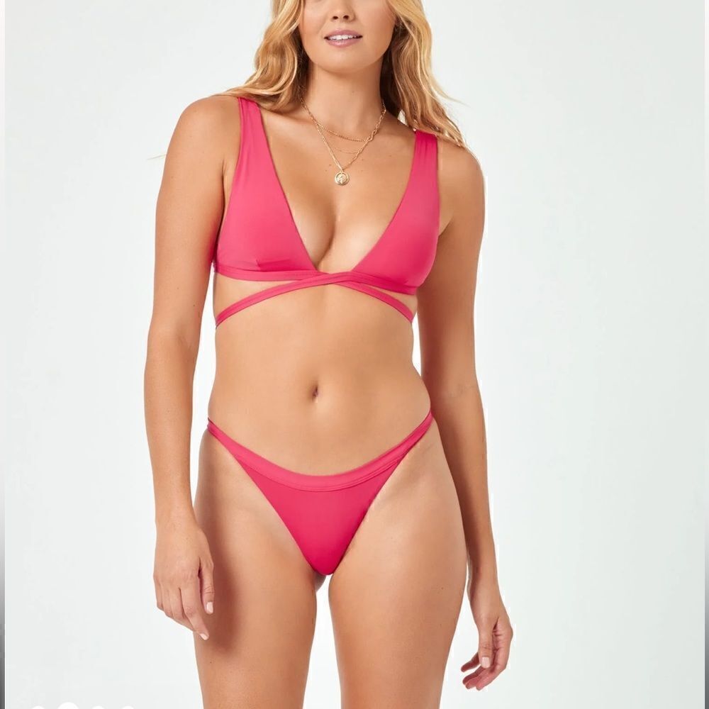 L*Space Hot Cherry Camdyn Bikini Bottom Bitsy. Size Small. New! NWT